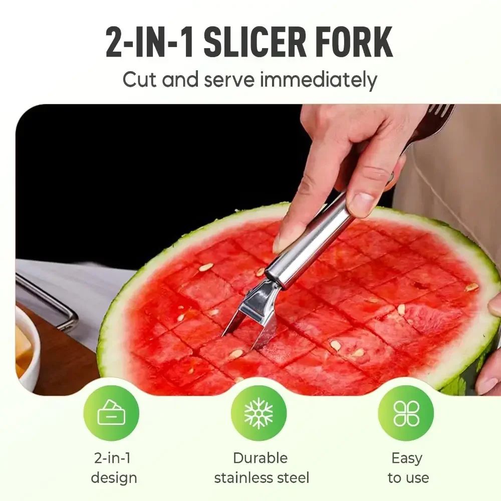 ProCut Stainless Steel 2-in-1 Watermelon Cutter & Fruit Slicer Tool