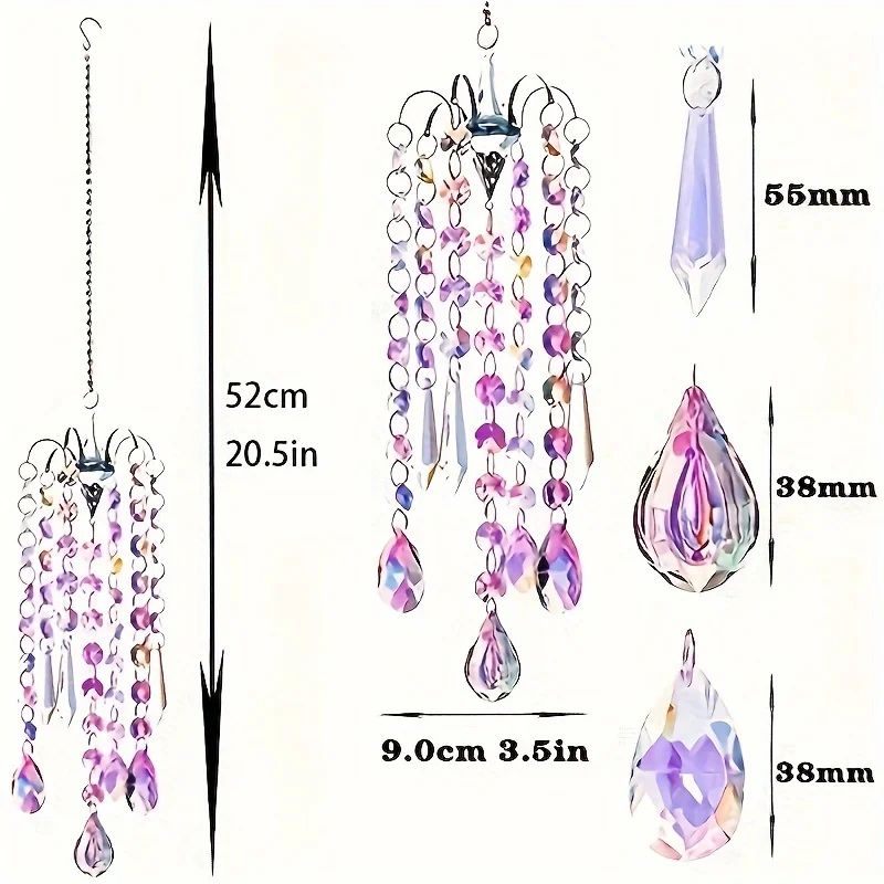 Crystal Chandelier Wind Chimes Rainbow Suncatcher
