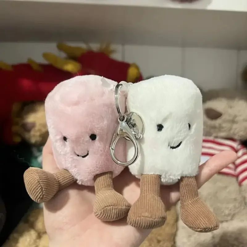 Plush Cotton Cat Two-Tone Keychain Bag Pendant