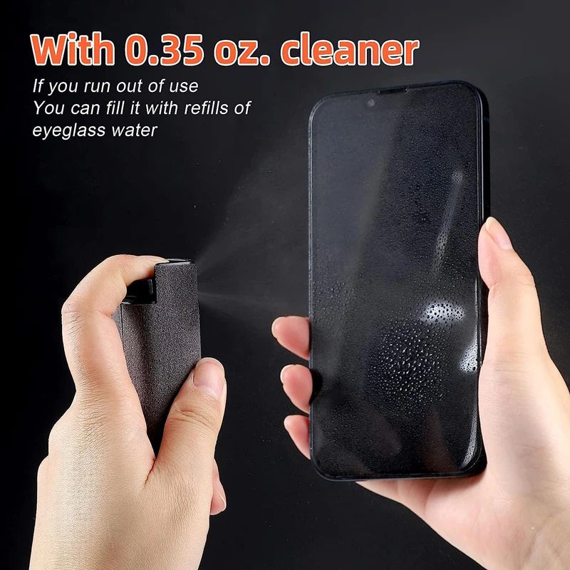 2-in-1 Microfiber Screen Cleaner Spray with Cloth for Phones Tablets and Computers