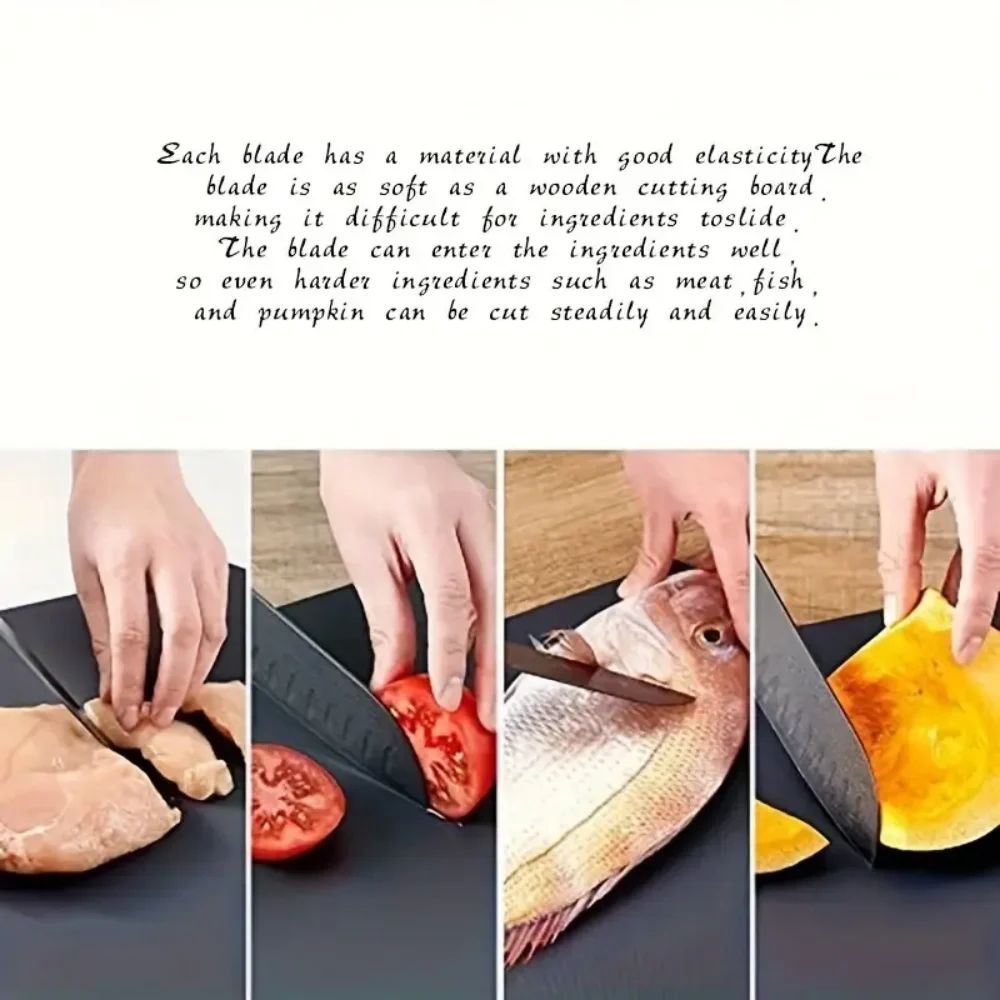 TPU Cutting Board Mat Set – Double-Sided Non-Slip Cutting Mat, BPA-Free Cutting Board, Flexible Semicircle Prep Pad