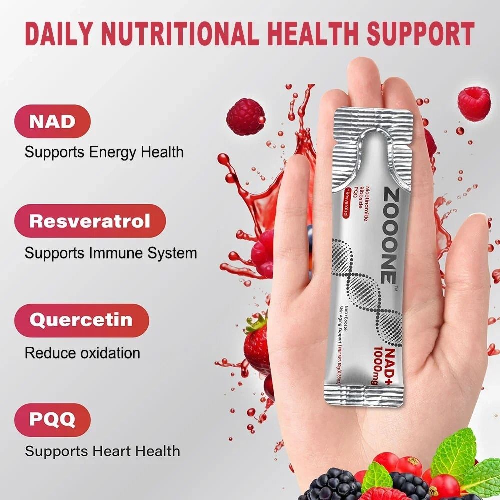 NAD Plus Berry Flavored Drink Mix For Energy Focus And Anti Aging Support