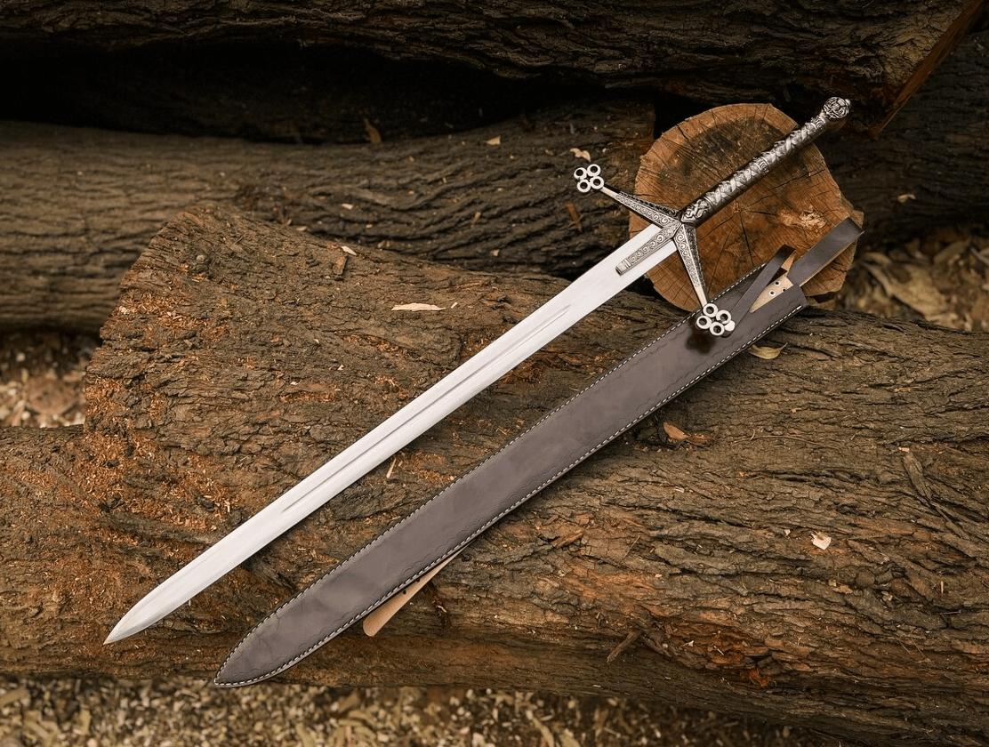 40 Inch Scottish Claymore Sword Replica | Handmade Medieval Display Sword with Scabbard