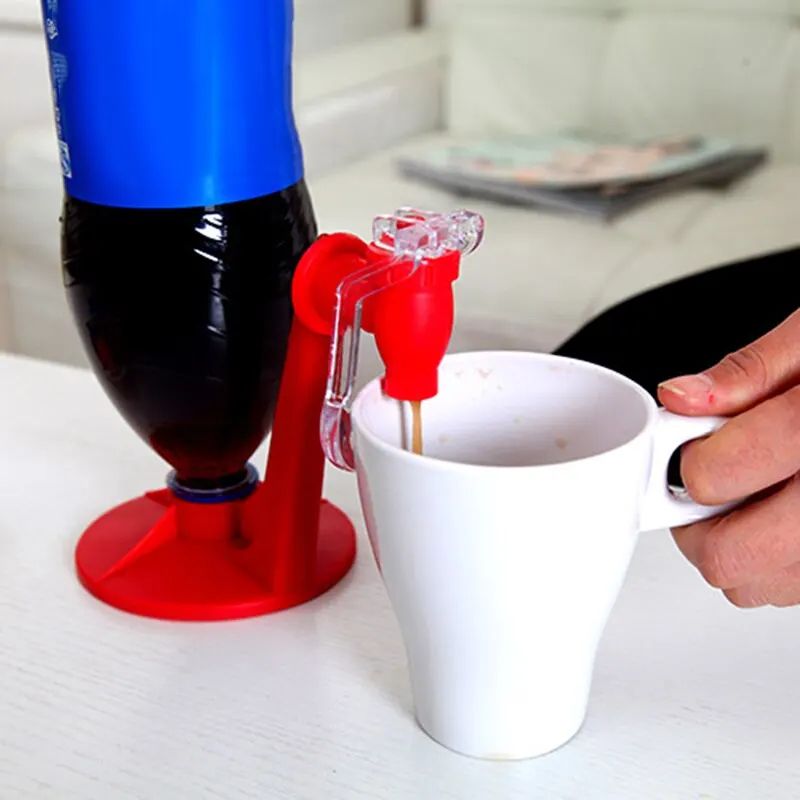 Portable Manual Pressurized Soda Dispenser Upside Down Cola Bottle Drink Machine Creative Carbonated Beverage Pourer
