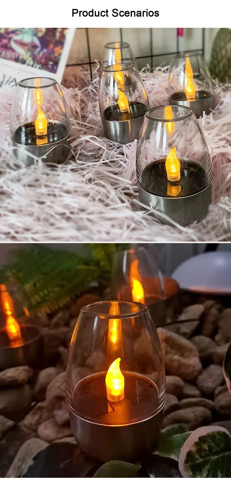 Solar LED Flameless Candle Light