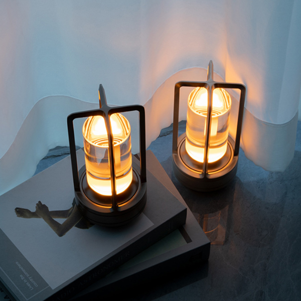 Rechargeable Crystal LED Touch Table Lamp, Creative Aluminum Alloy Night Light for Home, Restaurant & Camping
