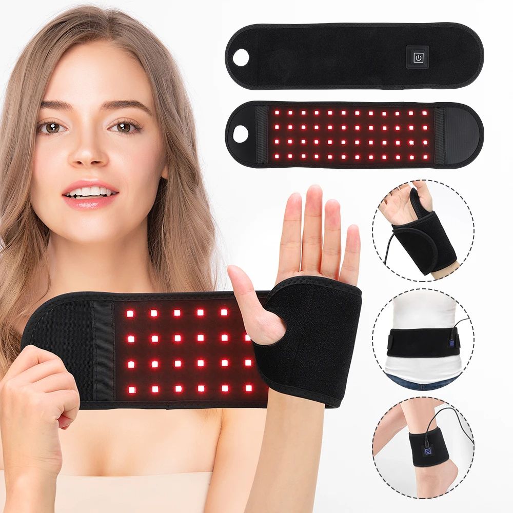 Red Light Heating Wrist Protector USB Infrared Hand Massage Support Brace Pad