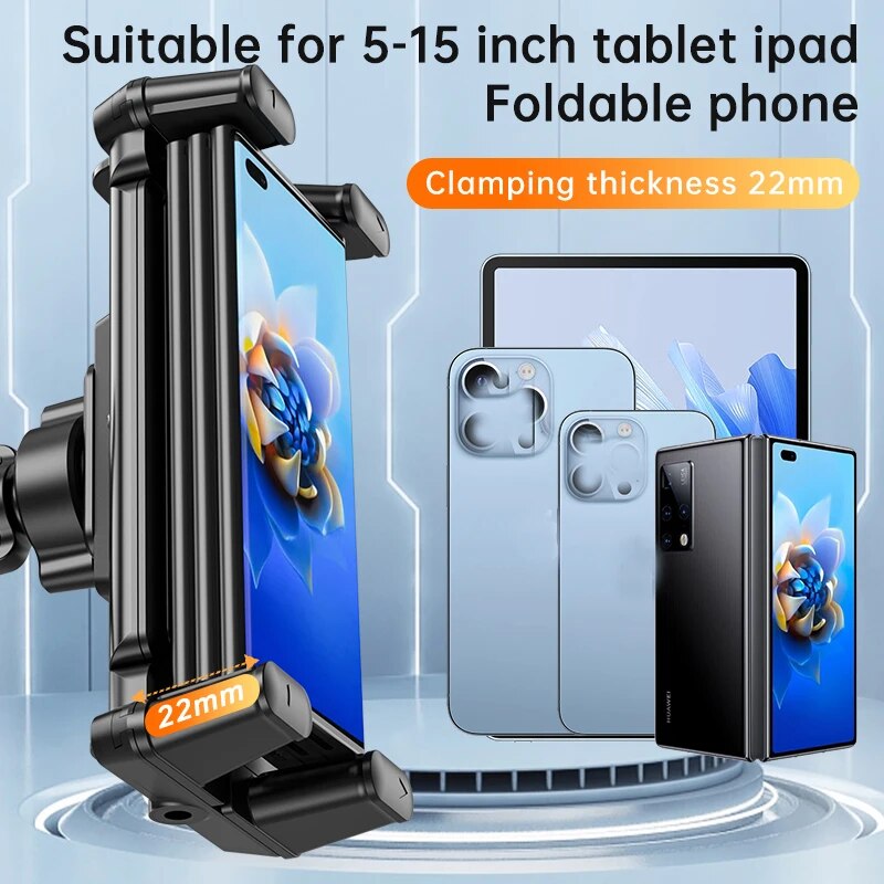 Car Mount Dashboard Tablet Holder for Car Suction, For 7-15in Tablets & 4-7in Folding Screen or Straight Panel Phones