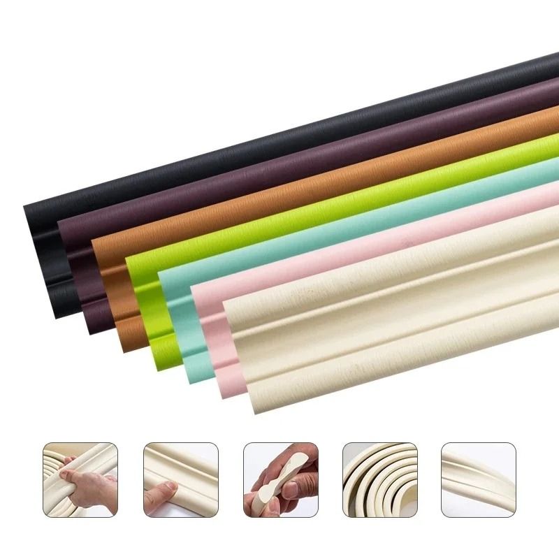 FlexEdge Self Adhesive Wall Trim Strip 5M Soft Skirting and Tile Edge Molding