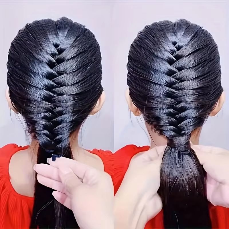 StyleWeave Fishbone Braiding Tool Set - 3-Piece Instant Ponytail & Braid Maker