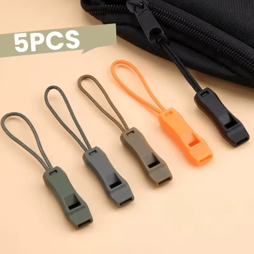 5pcs Emergency Survival Whistles Double Pipe Sports and Outdoor Safety Whistles with Lanyard