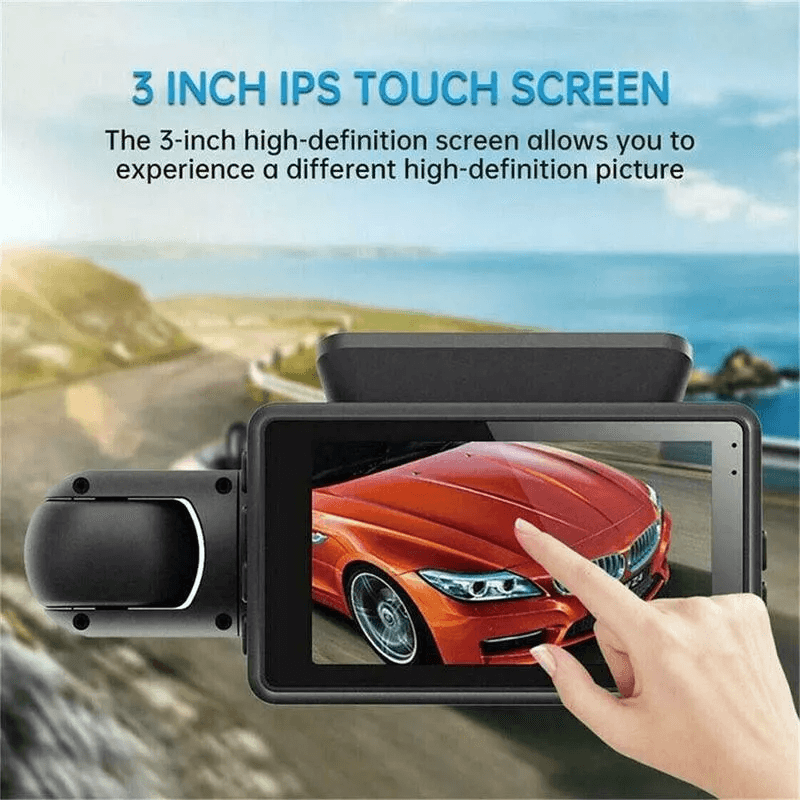 1080P Dual Lens Car DVR Dash Cam Video Recorder with G-Sensor, Front and Inside Camera, Night Vision, Parking Mode, Loop