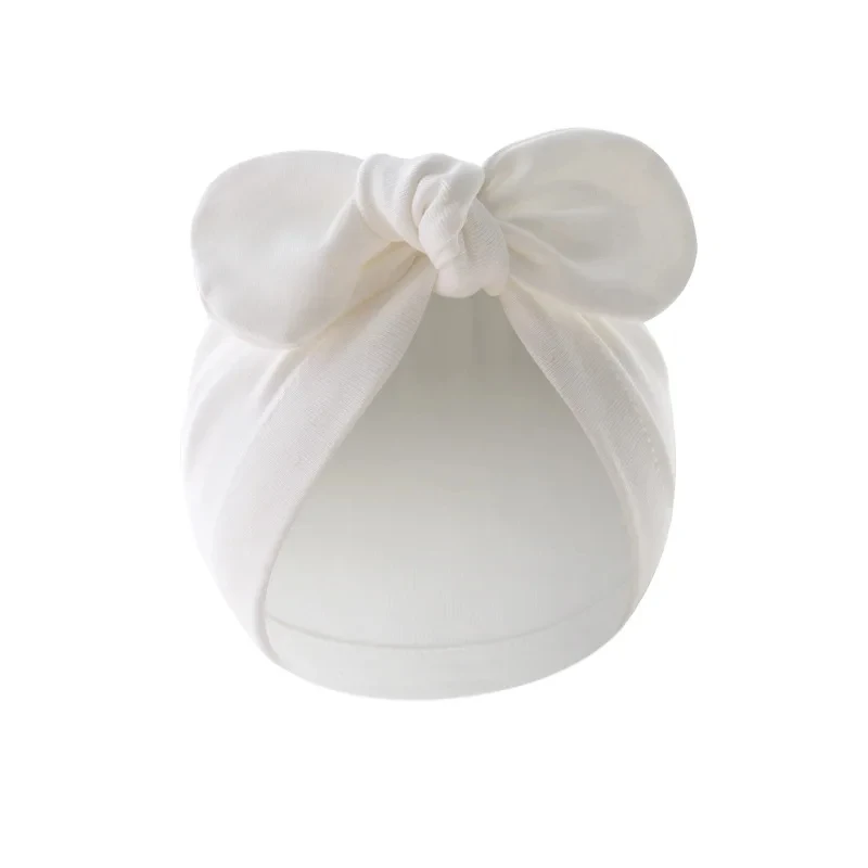 Toddler Cap Baby Accessories, Solid Color Newborn Beanie Cute Bows Turban Hats