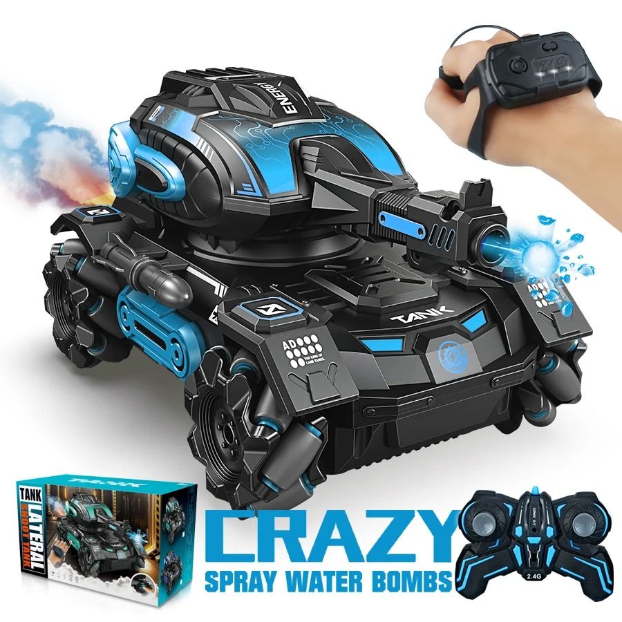 RC Spray Stunt Car 2.4G Remote Control Water Polo Tank Toy with Launch Feature