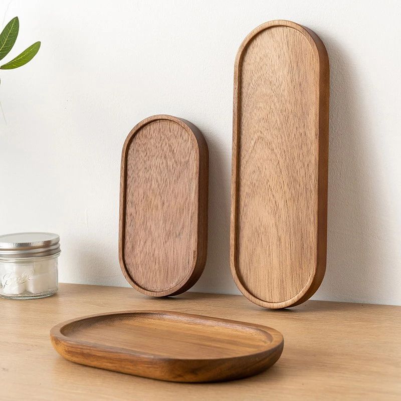 Elegant Solid Wood Japanese Dessert & Snack Serving Tray