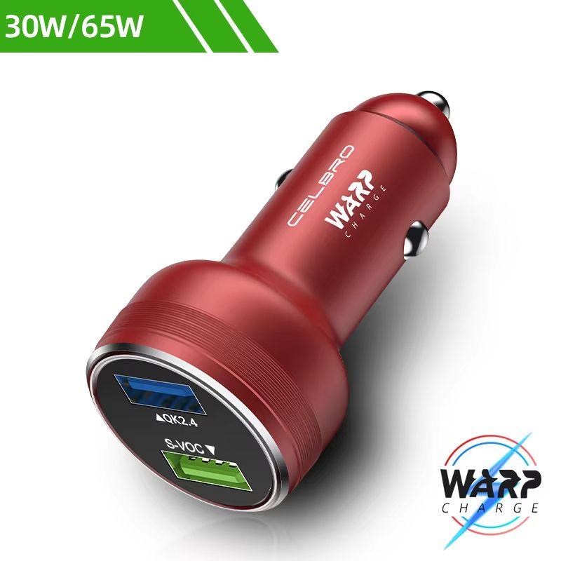 OnePlus Dual USB Car Charger 80W Super Fast SuperVOOC Warp Charge Adapter