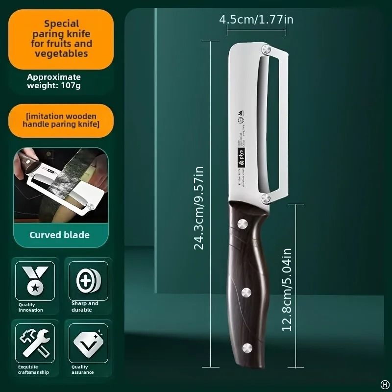 Stainless Steel Fruit and Vegetable Peeler with Wooden Handle