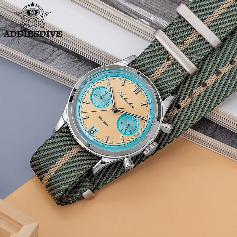 ADDIESDIVE 38mm Chronograph Quartz Dive Watch for Men