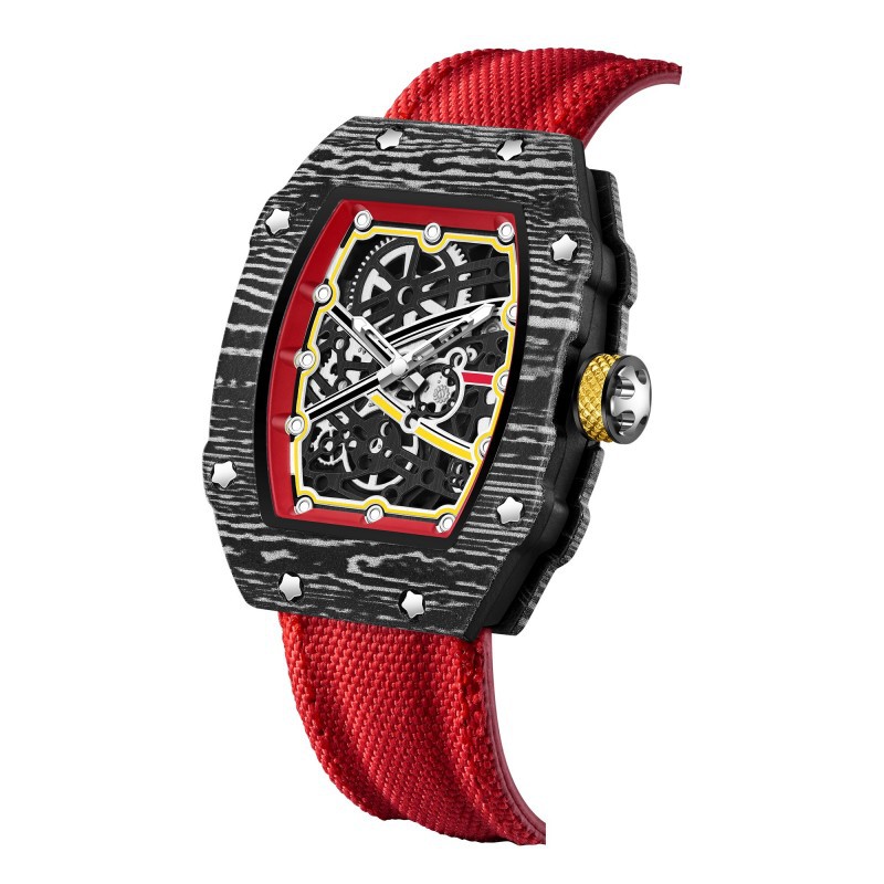 Ultra Thin Barrel Shape Quartz Watch Nylon Strap Stylish Casual Timepiece