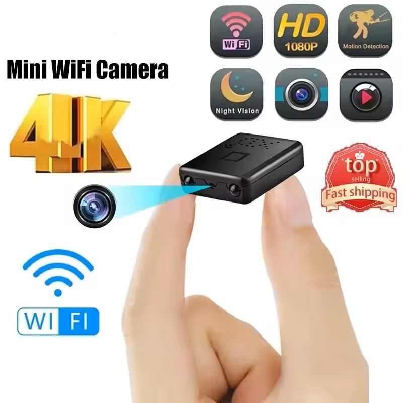 Mini 4K WiFi Security Camera – Portable Night Vision Home Monitor with Waterproof Protection