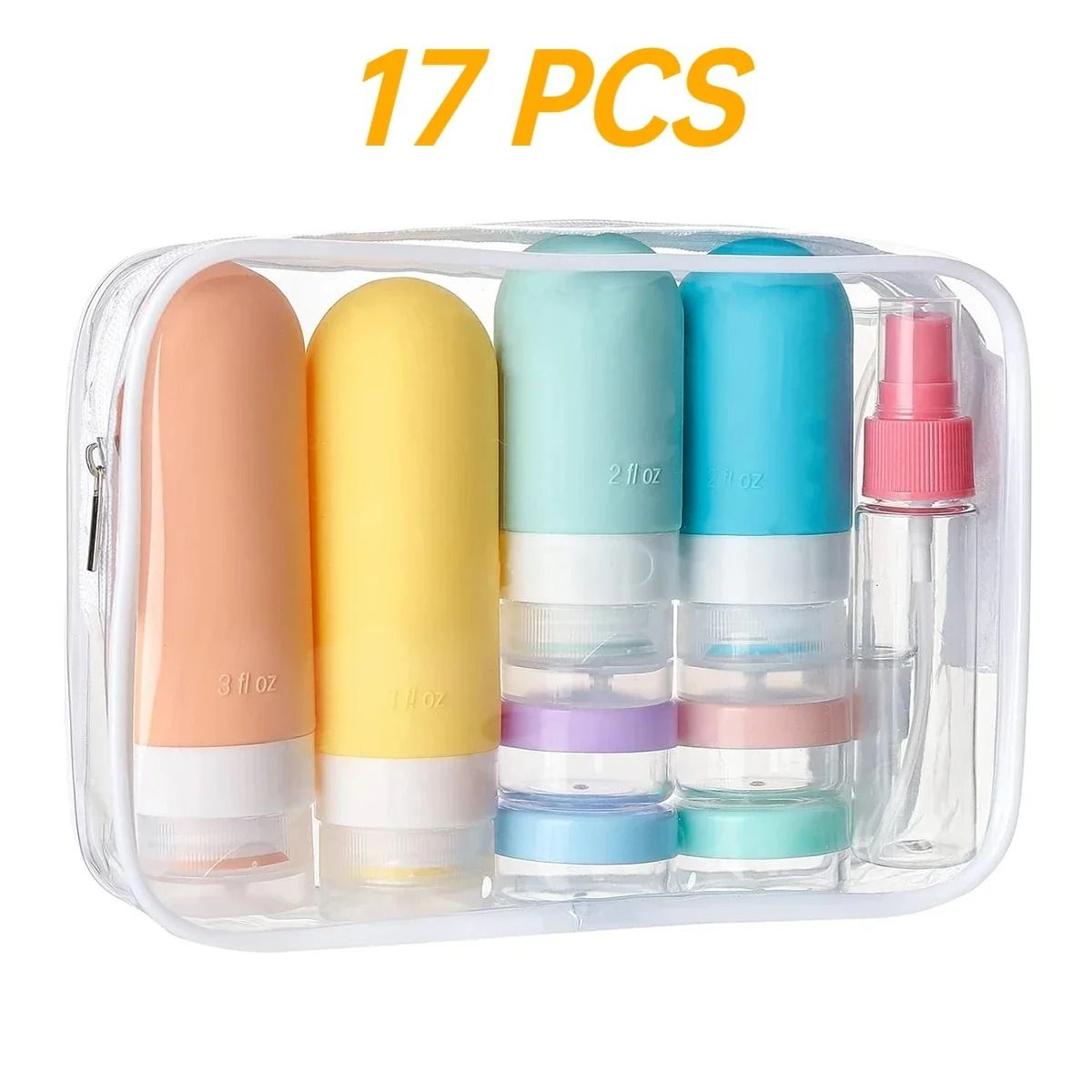 Refillable Travel Bottle Set Leak Proof Toiletries Containers