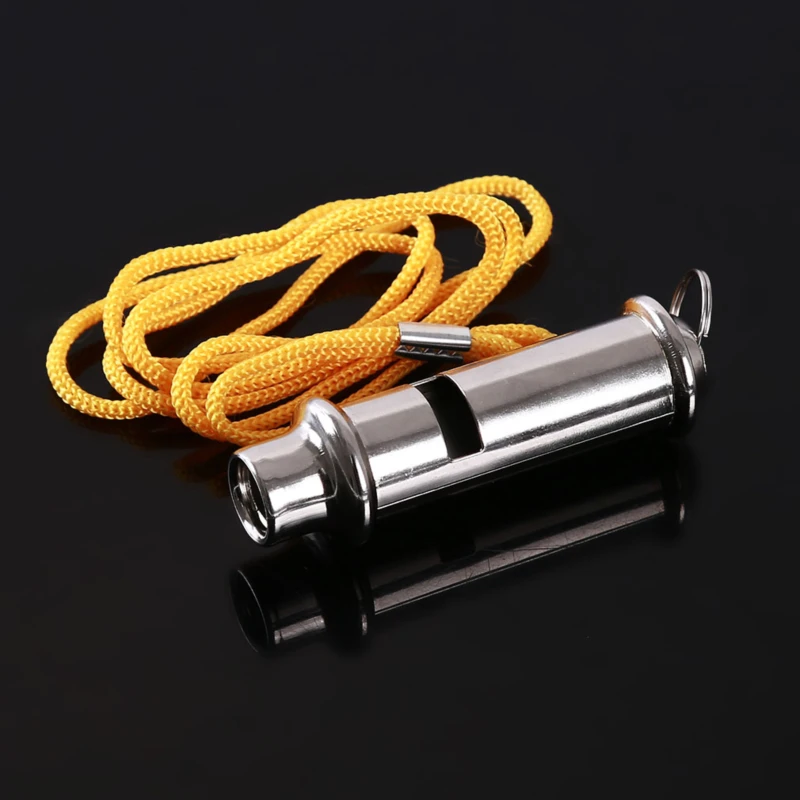 High Frequency Stainless Steel Whistle for Emergency, Pet Training & Referees with Lanyard