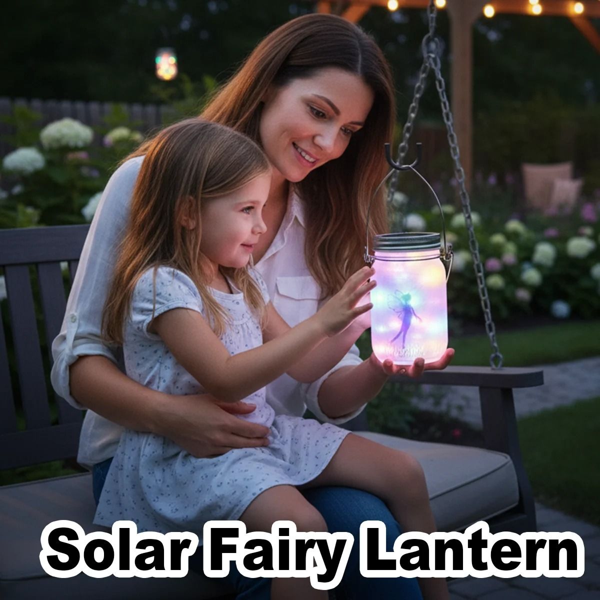 Solar Lantern Fairy Light Outdoor Garden Hanging Lamp Waterproof LED Decoration