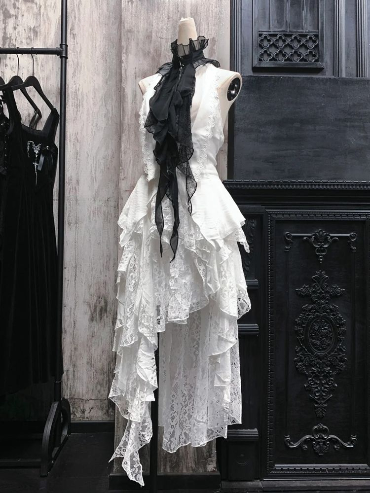 Women Black Gothic Dress, Slim Bodycon, Vintage Office Lady, Spring Clothing, Pure Color Outwear