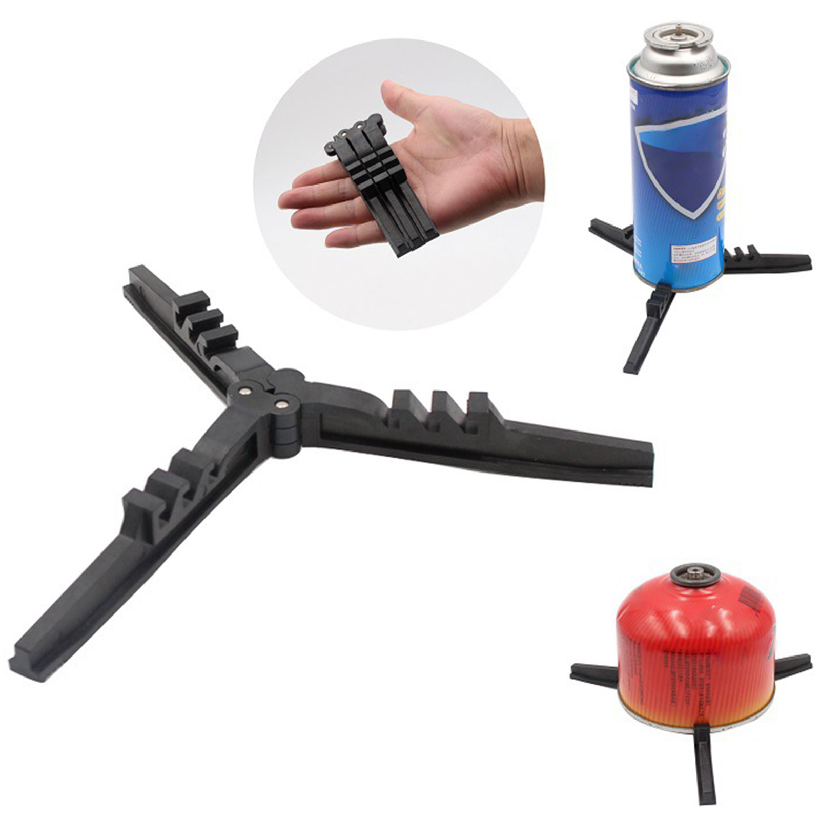Foldable Camping Stove Stabilizer Gas Canister Tripod Base for Safe Outdoor Cooking