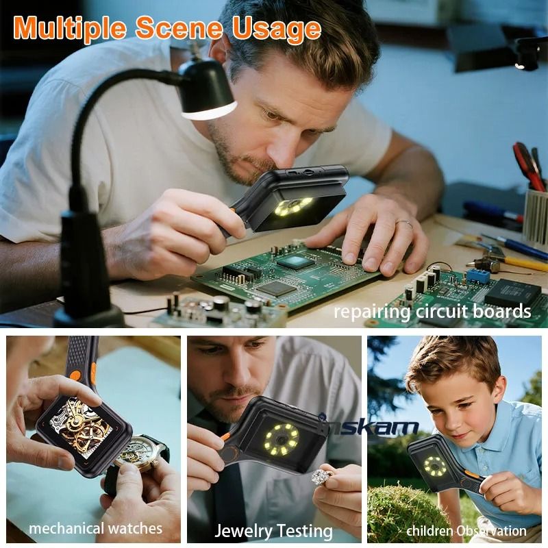 Handheld Digital Microscope with IPS Screen and 500x Magnification
