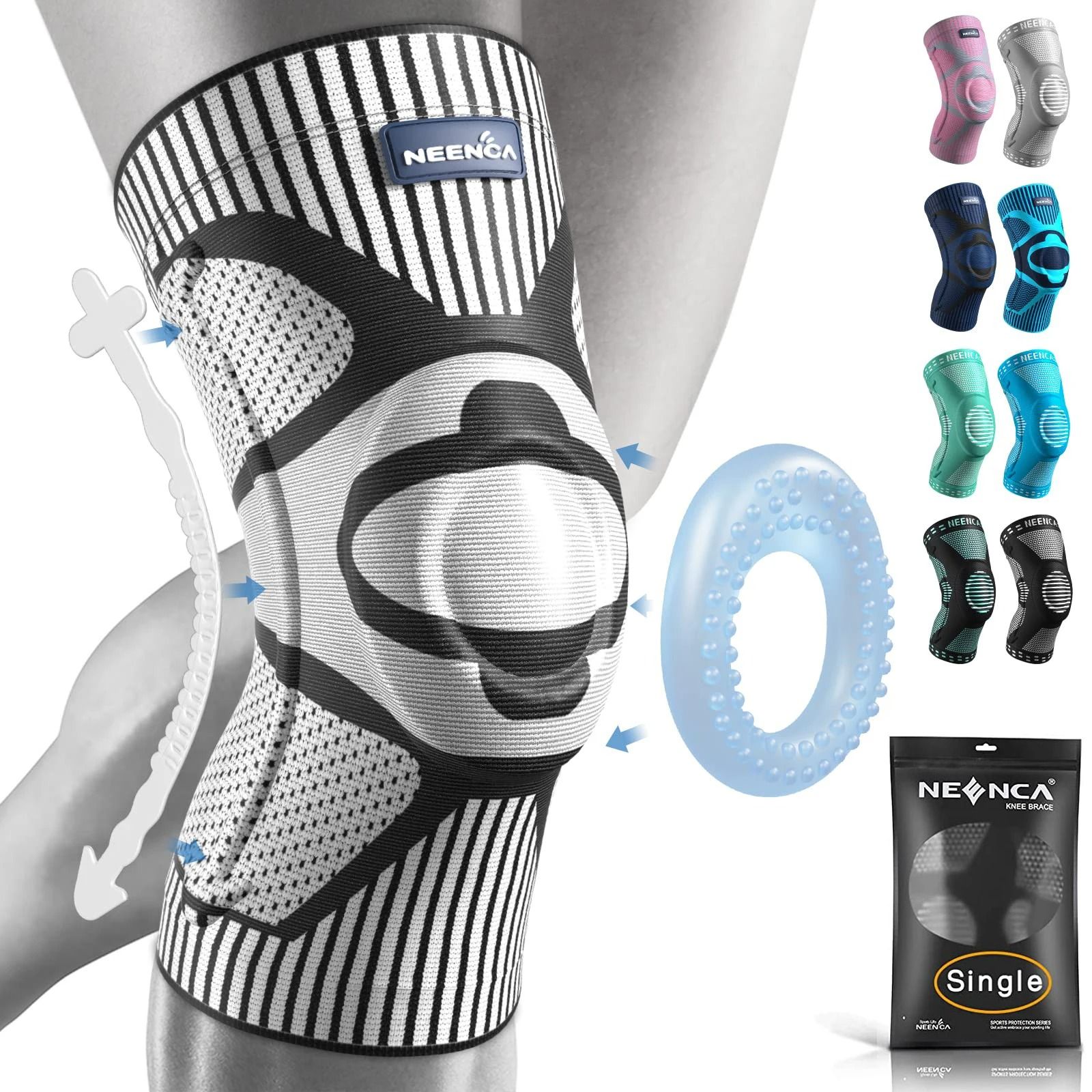NEENCA Knee Brace Compression Sleeve for Pain Relief and Injury Recovery