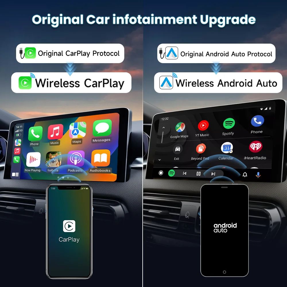 Carlin Kit 5.0 Wireless CarPlay Android Auto Adapter