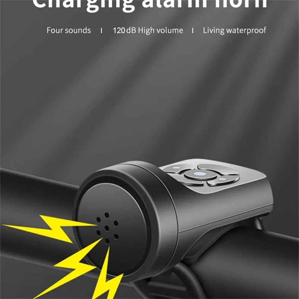 USB Rechargeable Bicycle Electric Bell | 120dB Anti-Theft Alarm Horn with 4 Modes for MTB & Motorcycles
