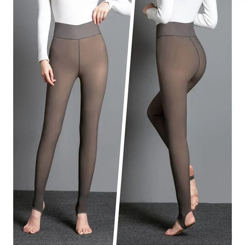 Hot Mesh Fleece Tights Warm Insulated Leggings Women