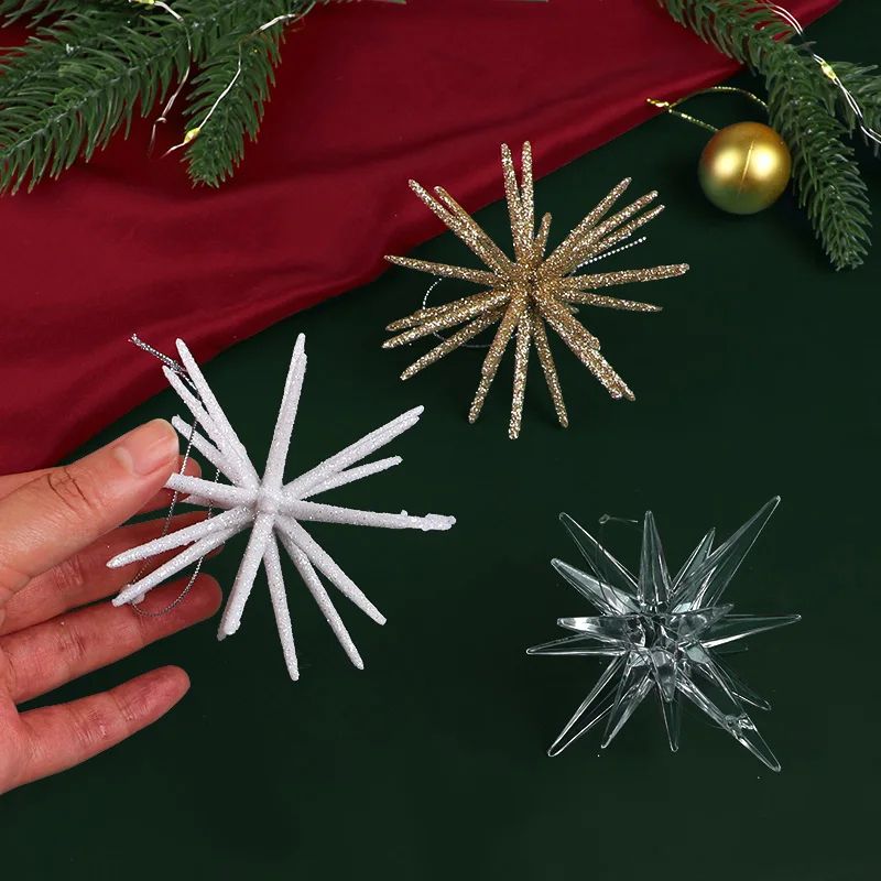 Glitter Exploding Star Christmas Ornament – Hanging Star Tree Decoration