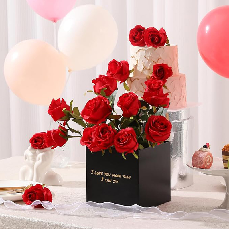 Velvet Silk Roses, Artificial Flowers Long Stem Branch for Wedding, Home Decoration, Mothers Day, Valentines Day Gifts