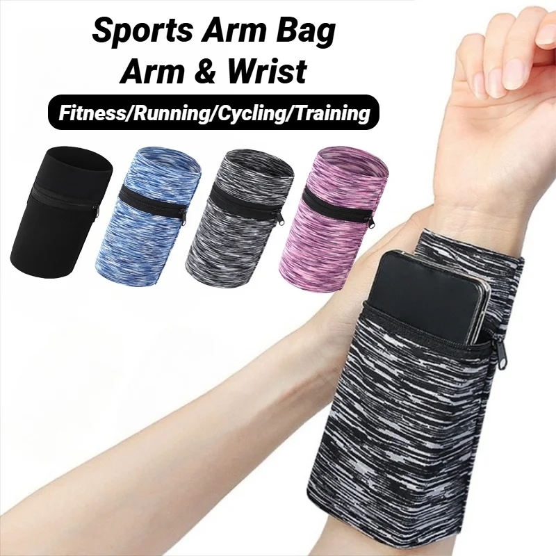 Zipper Running Wrist Bag for Phone, Keys & Cards – Sweatproof Gym Sports Cycling Armband