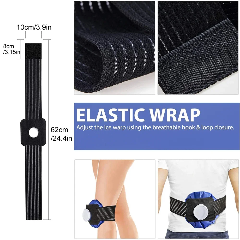 Reusable Ice Bag Bandage, Professional Hot Cold Compress for Shoulder Neck Arm Calf Knee Ankle
