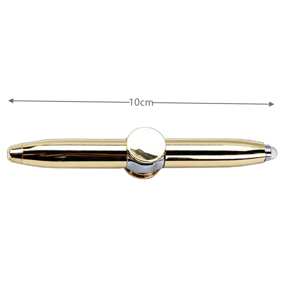 Luminous Gyro Pen Multifunctional Decompression Fidget Spinner LED Light Ballpoint Pen Metal Gift Toy