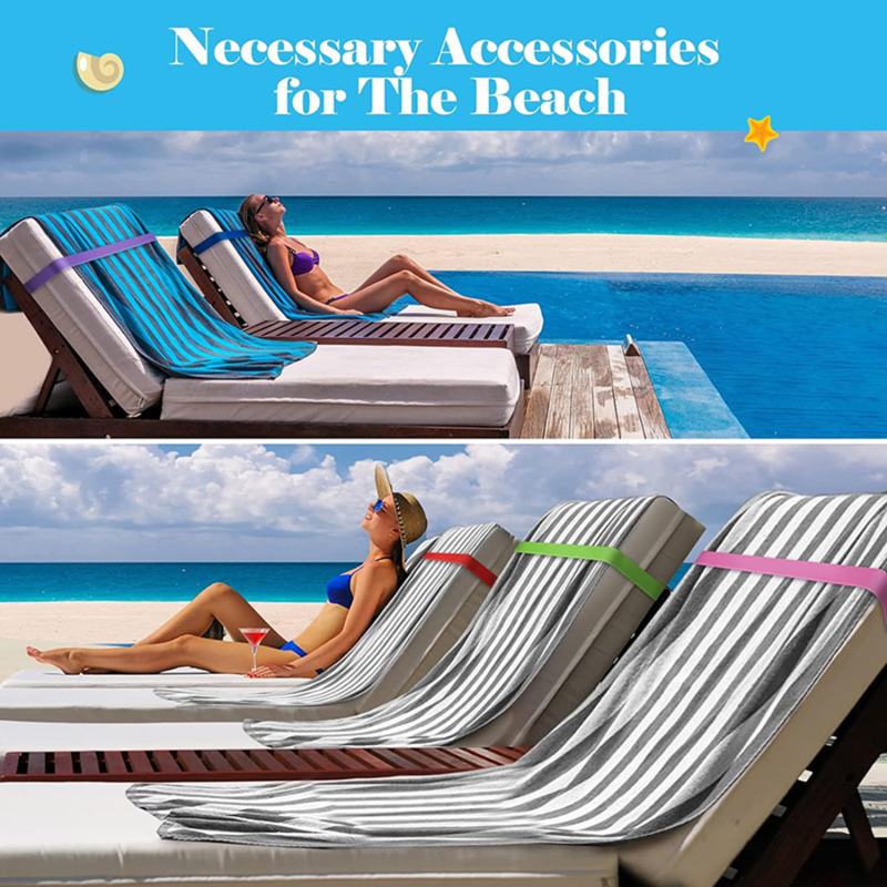 Portable Beach Towel Straps Windproof Chair Bands Adjustable Pool Towel Holder
