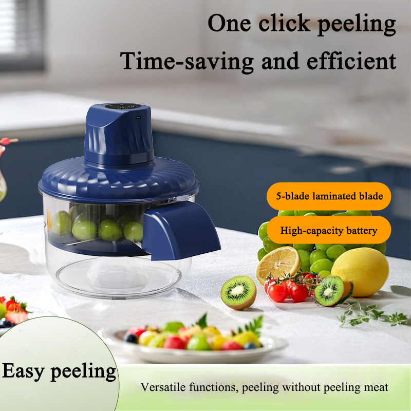 Wireless Portable Automatic Fruit Peeler Intelligent Peeling Machine for Grape, Tomato, Garlic Fast Kitchen Supplies