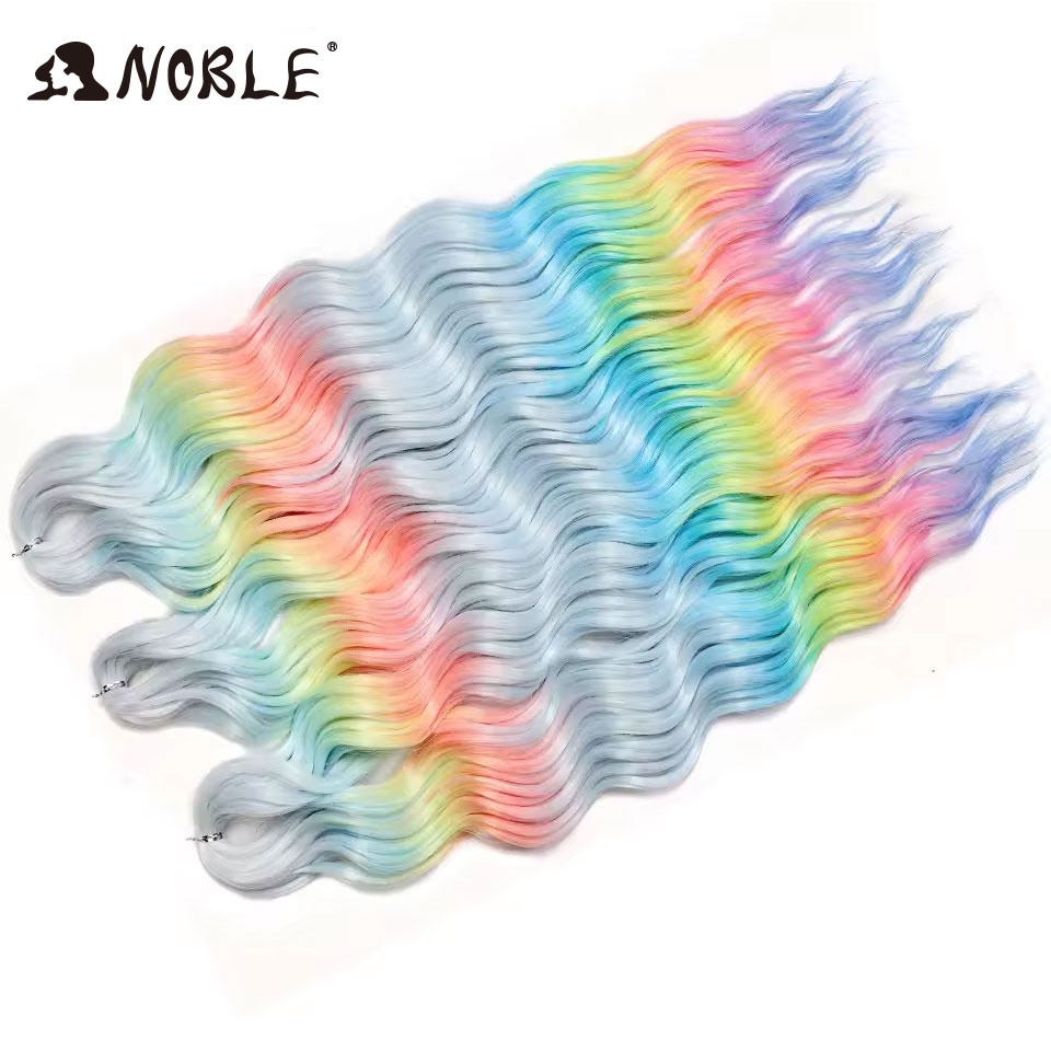 Noble Hair Synthetic Loose Deep Wave Braiding Hair Extensions Ombre Blonde Twist Crochet Curly Water Wave Braid