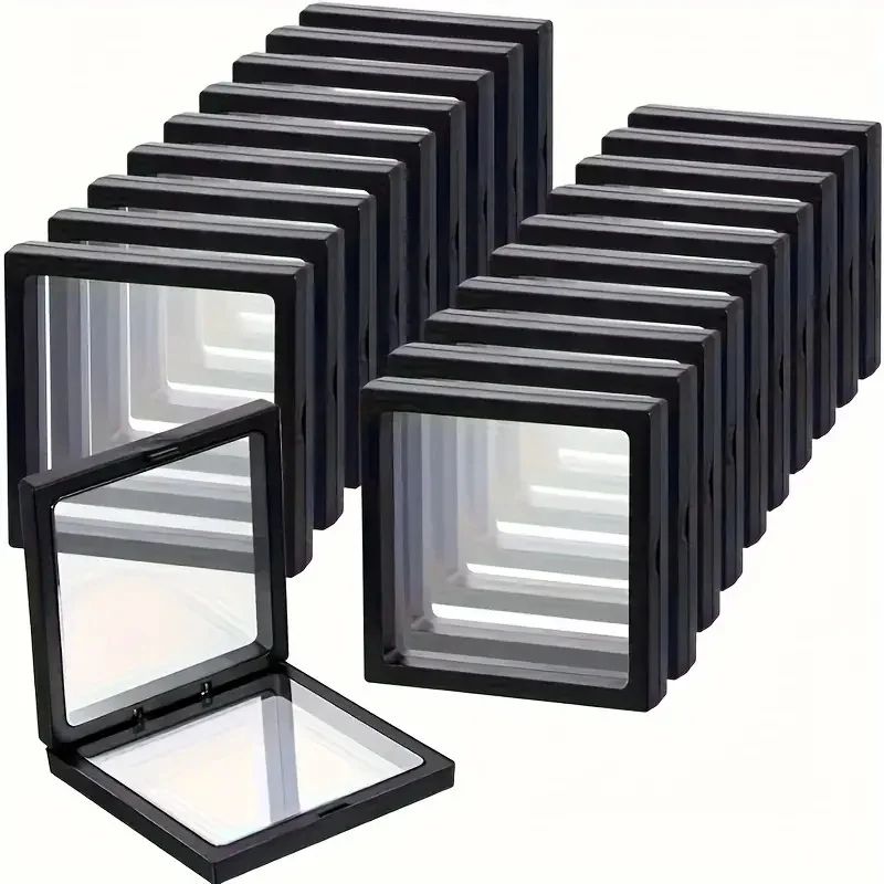 Clear 3D Floating Display Case Jewelry Organizer Set