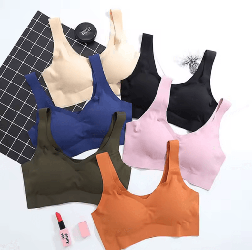 Seamless Ice Silk Wireless Push Up Bra with Removable Pads