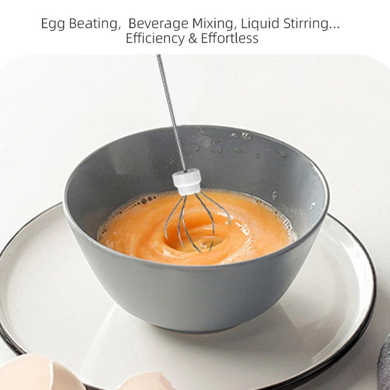 Rechargeable 3-Speed Electric Milk Frother & Egg Beater – Handheld Coffee Foam Maker
