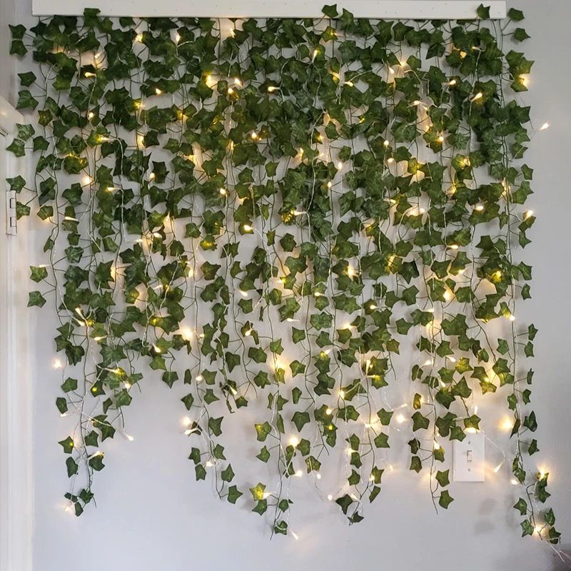 CozyGlow LED Ivy Garland with Lights for Bedroom Decor and Wedding Backdrops