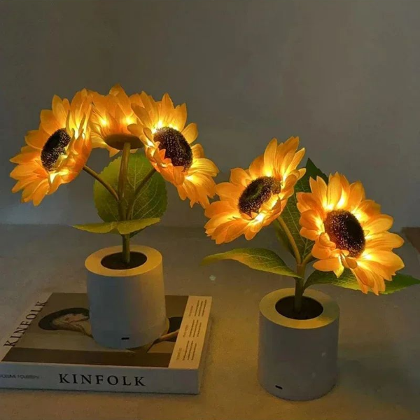 Sunflower Night Light Table Lamp, Simulation Flowers Decorative Desk Lamp for Home, Restaurants, Hotels & Weddings