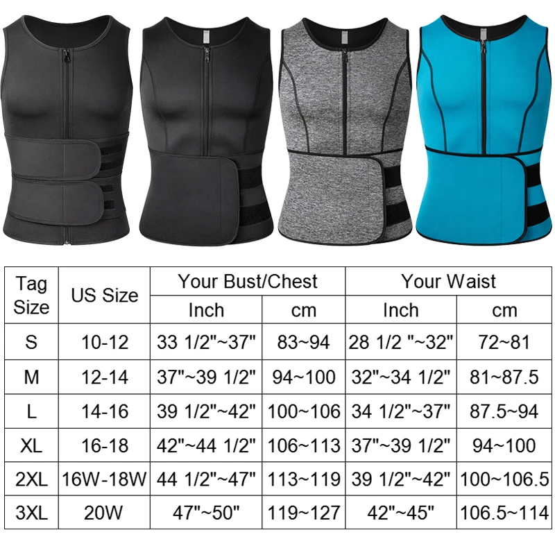 Slimming Shapewear Corset Top for Men, Double Belt Sweat Shirt Waist Trainer Sauna Vest