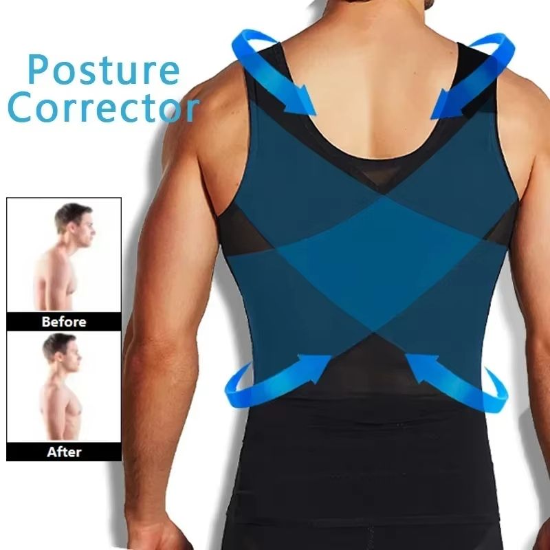 SlimFit Mens Compression Tank Breathable Tummy Control Body Shaper
