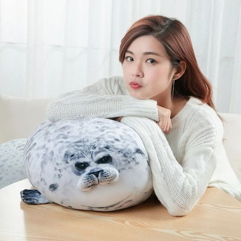 Angry Blob Seal Plush Pillow Chubby 3D Sea Lion Doll